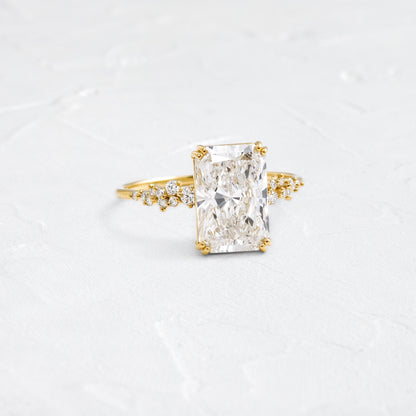 Cluster & Double Prong-Radiant Lab Grown Diamond Engagement Ring