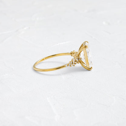 Cluster & Double Prong-Radiant Lab Grown Diamond Engagement Ring