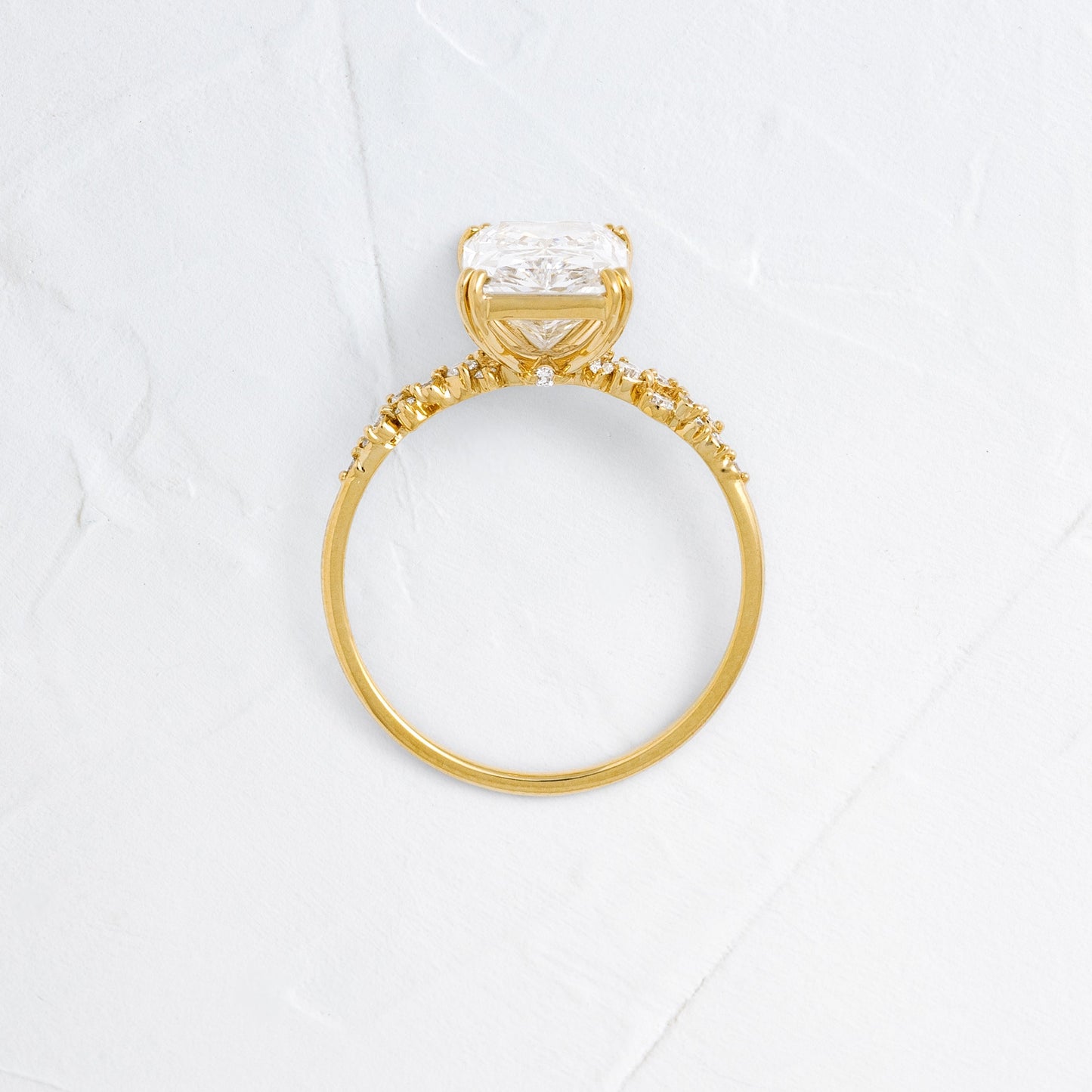 Cluster & Double Prong-Radiant Lab Grown Diamond Engagement Ring