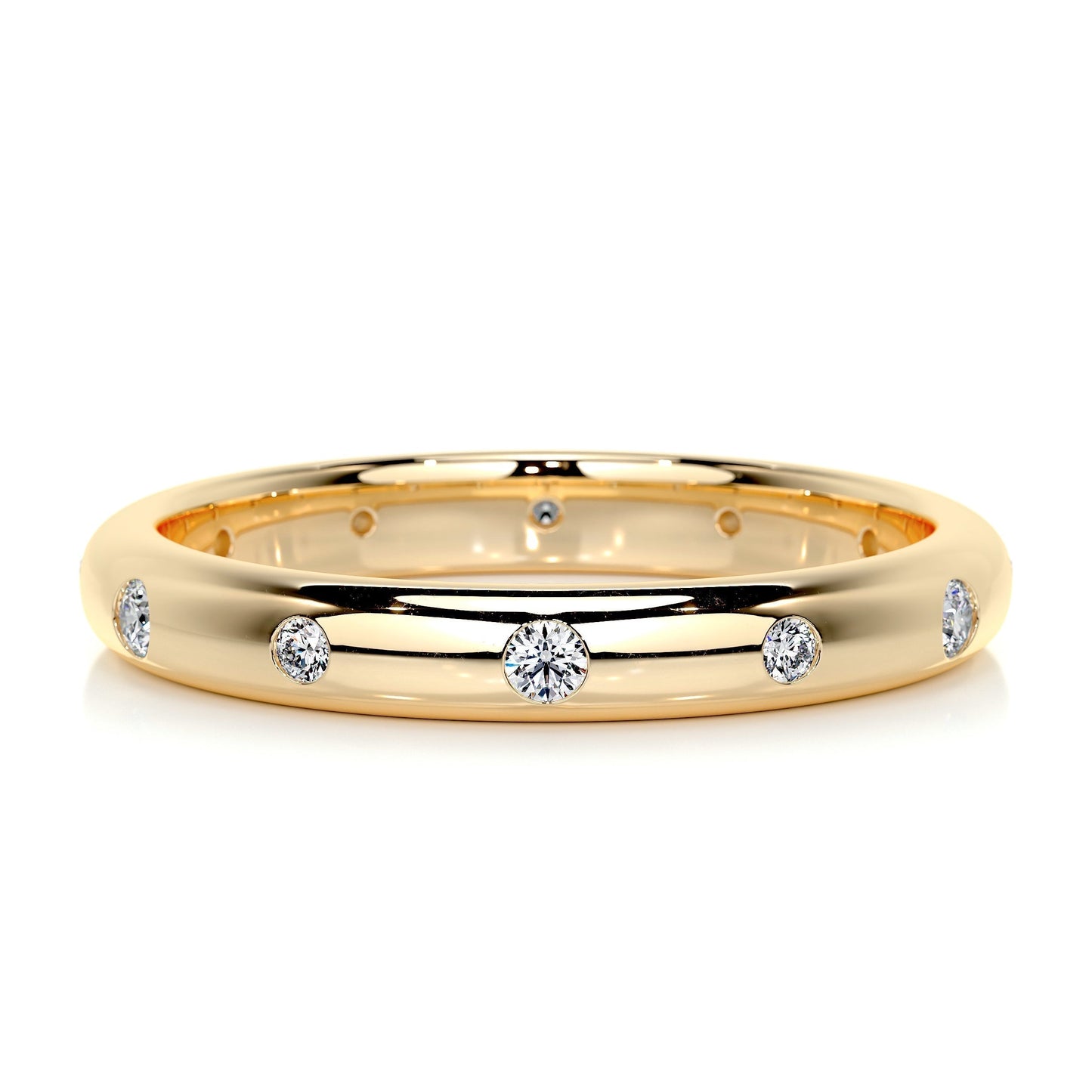 0.18 CT Round Flush Setting CVD EF/VVS Diamond Wedding Band 10