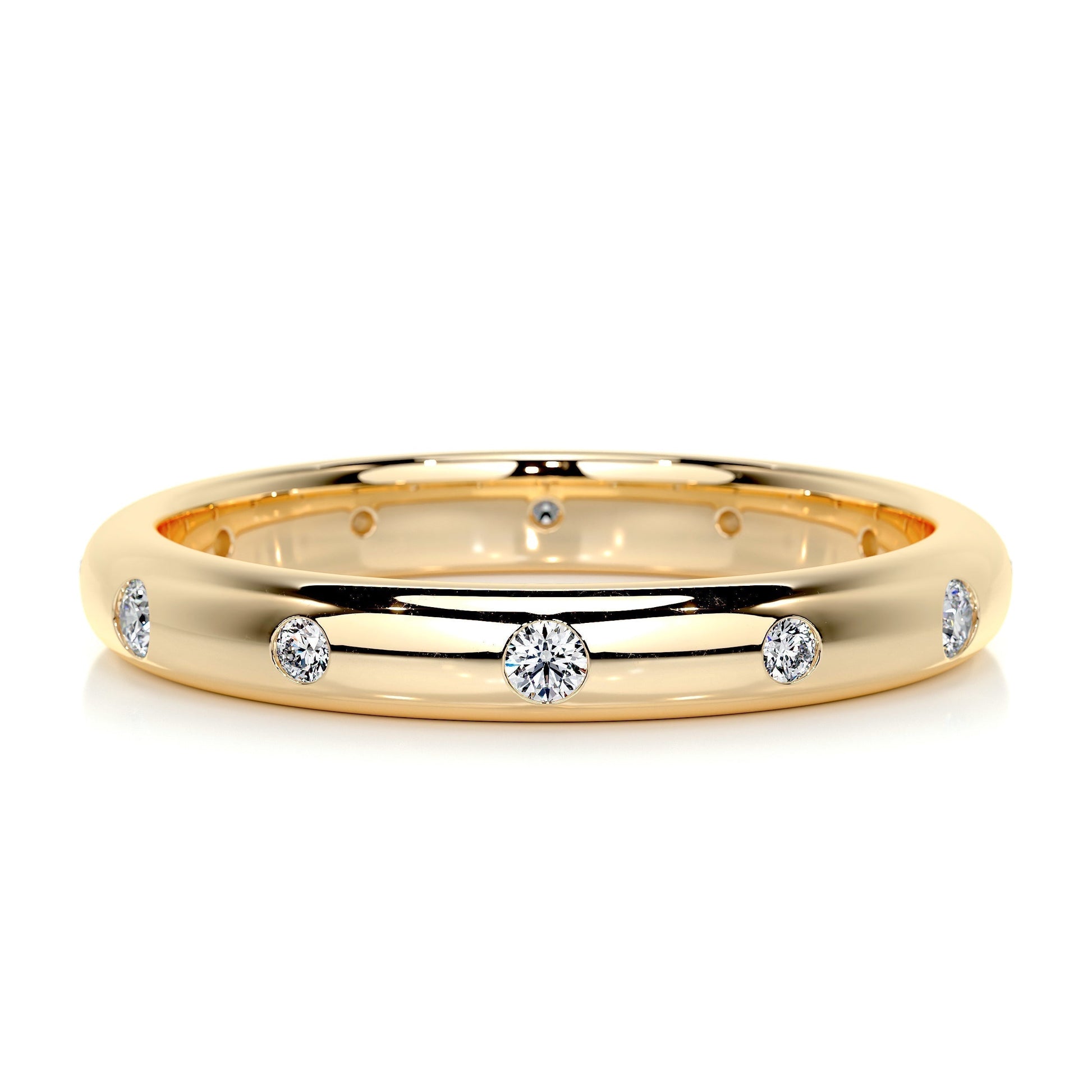 0.18 CT Round Flush Setting CVD EF/VVS Diamond Wedding Band 10