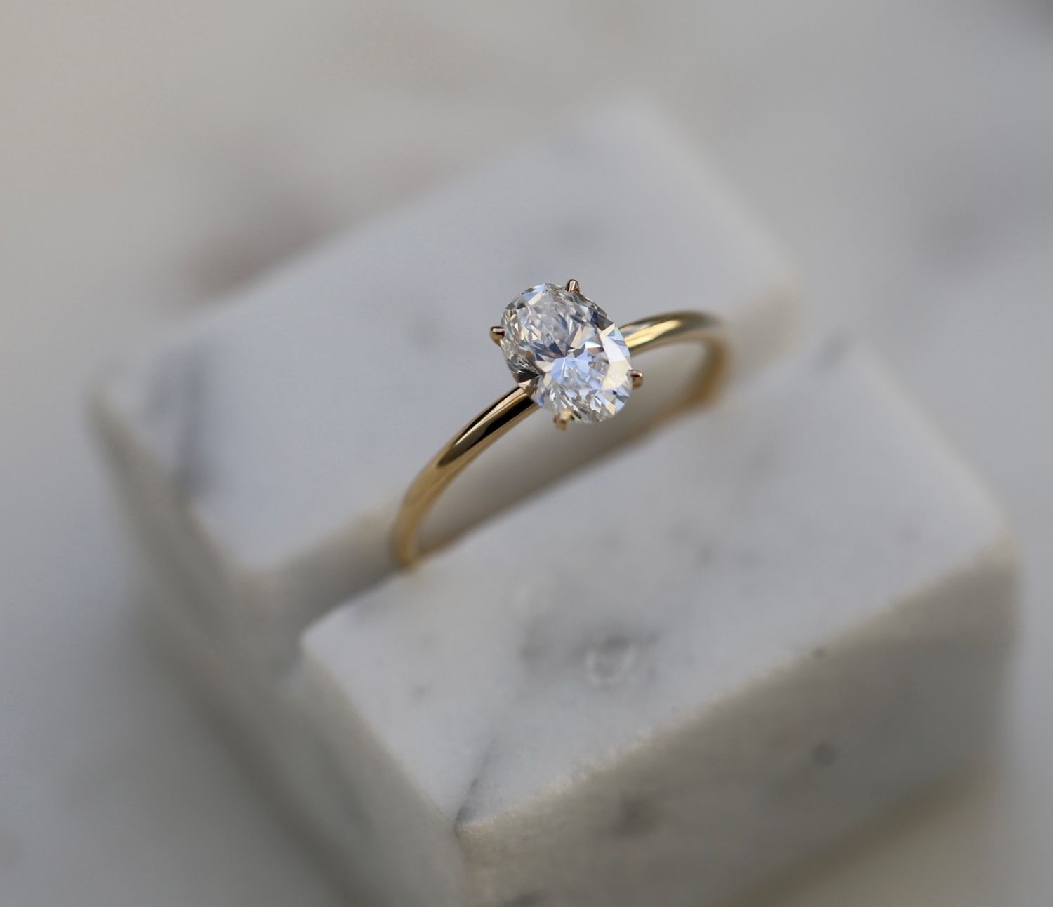 Radiant Elegance: 0.91 CT Oval Lab-Grown Diamond Solitaire Ring