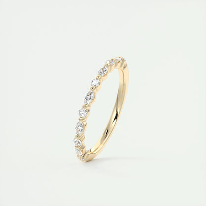 0.32 CT Marquise & Round Multi Stones CVD EF/VVS Diamond Wedding Band 8