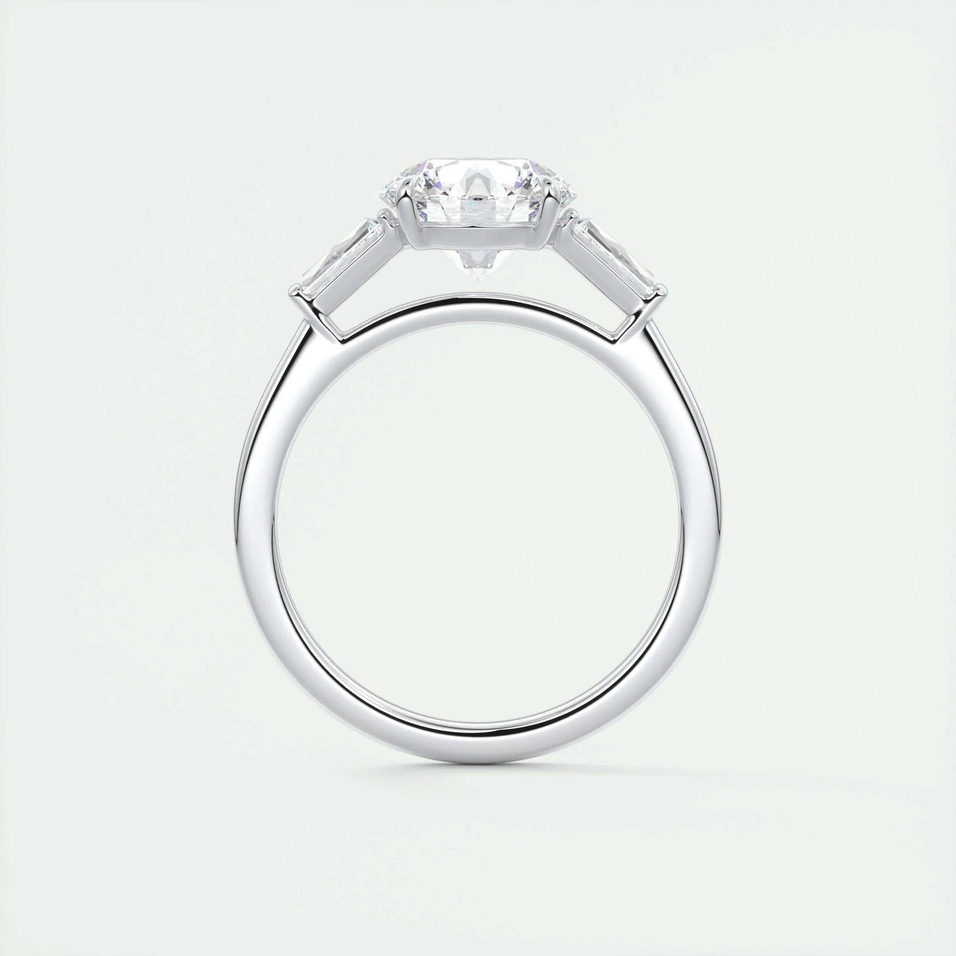 2 CT Round Three Stone CVD F/VS1 Diamond Engagement Ring 7