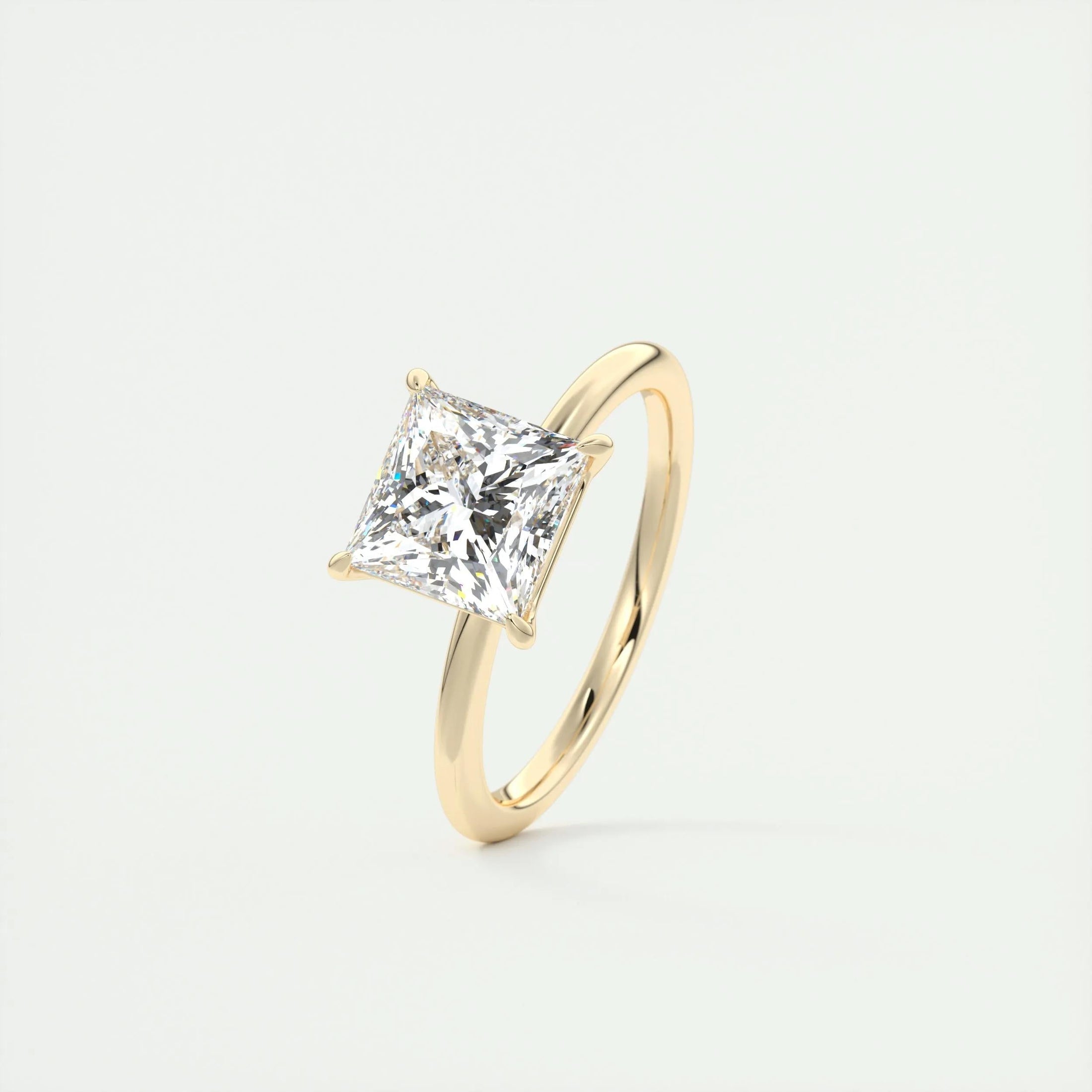 Radiant 2.0 CT Princess Cut Lab Grown Diamond Solitaire Ring