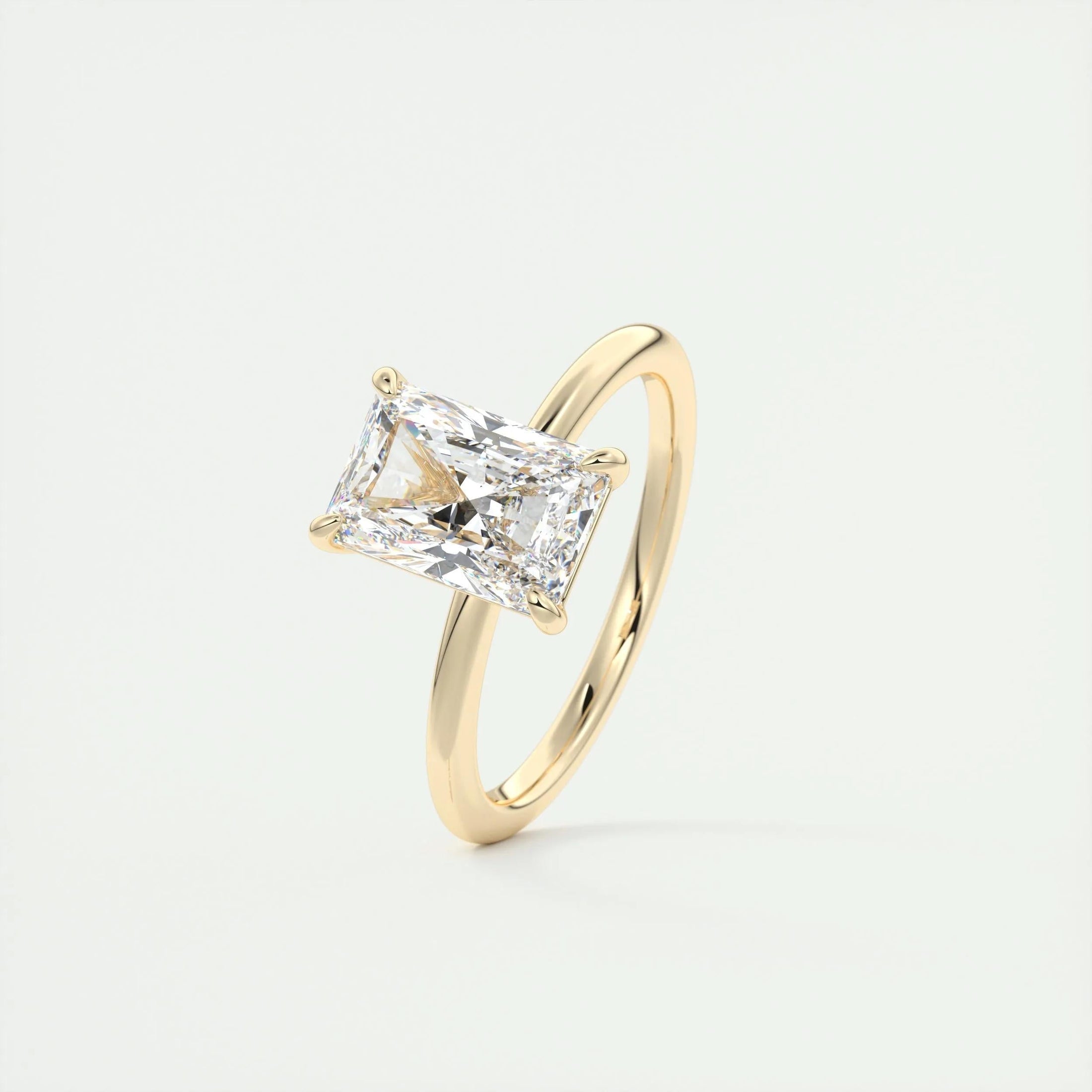 2.0 CT Radiant Cut Lab Grown Diamond Solitaire Engagement Ring