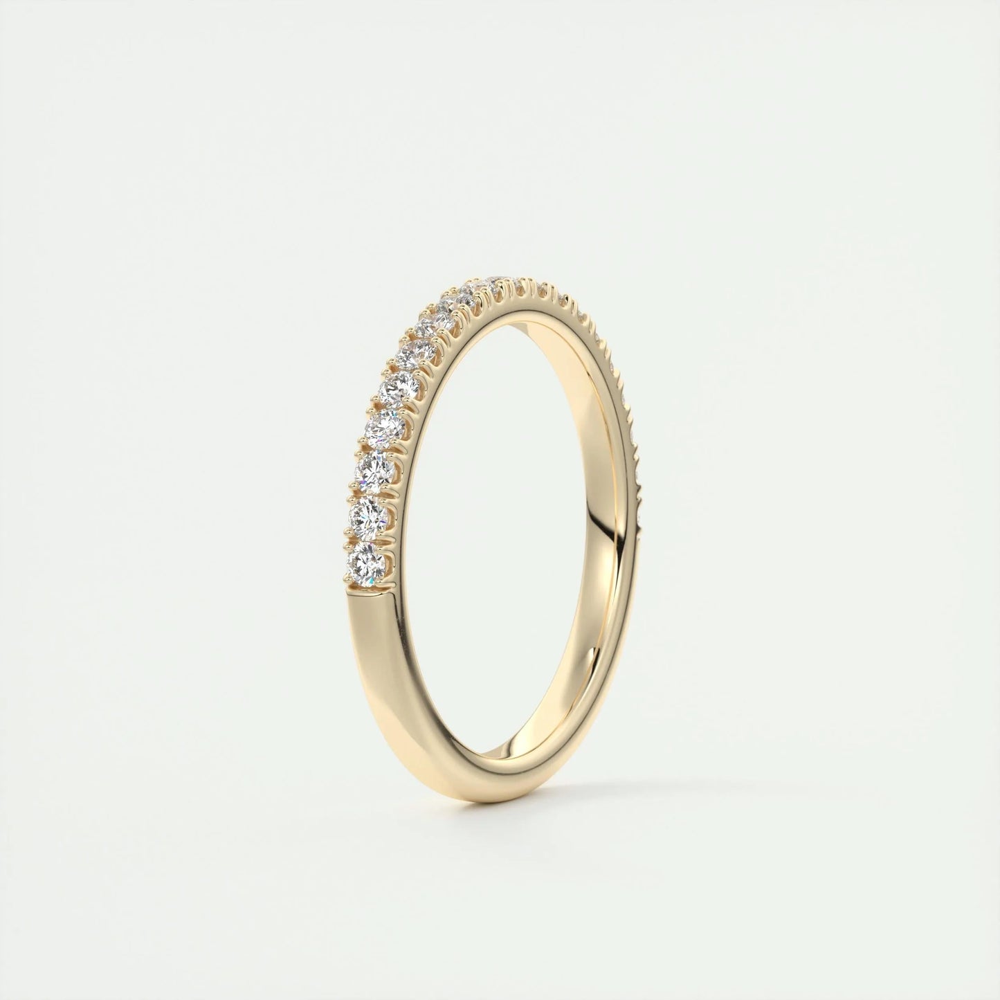 0.38 CT Round Half Eternity CVD EF/VVS Diamond Wedding Band 12