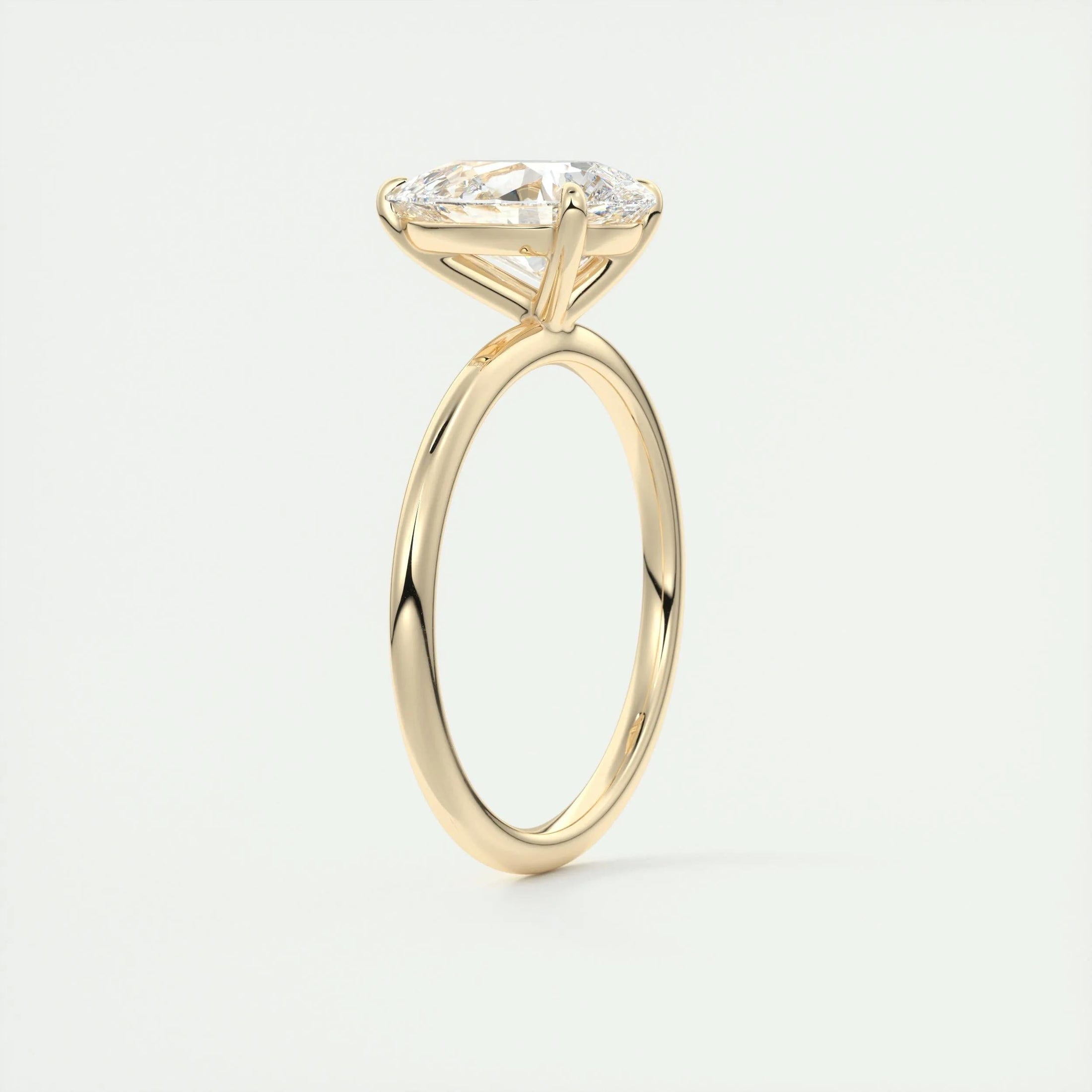 2.0 CT Pear-Shaped Lab Grown Diamond Solitaire Engagement Ring