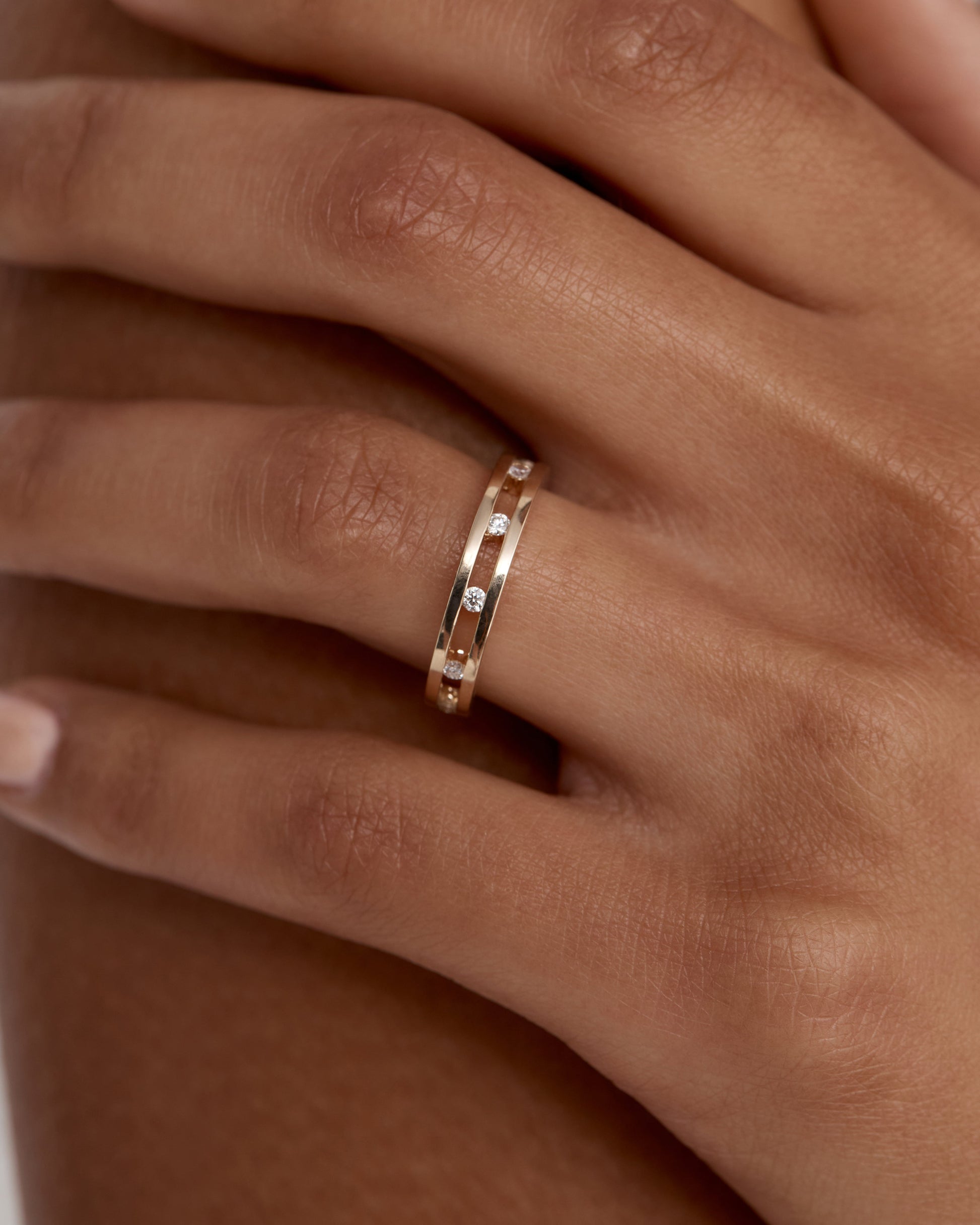 0.50 TCW Round Lab Grown Diamond Open Band Wedding Ring 6