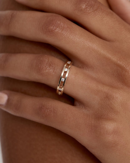 0.50 TCW Round Lab Grown Diamond Open Band Wedding Ring 6