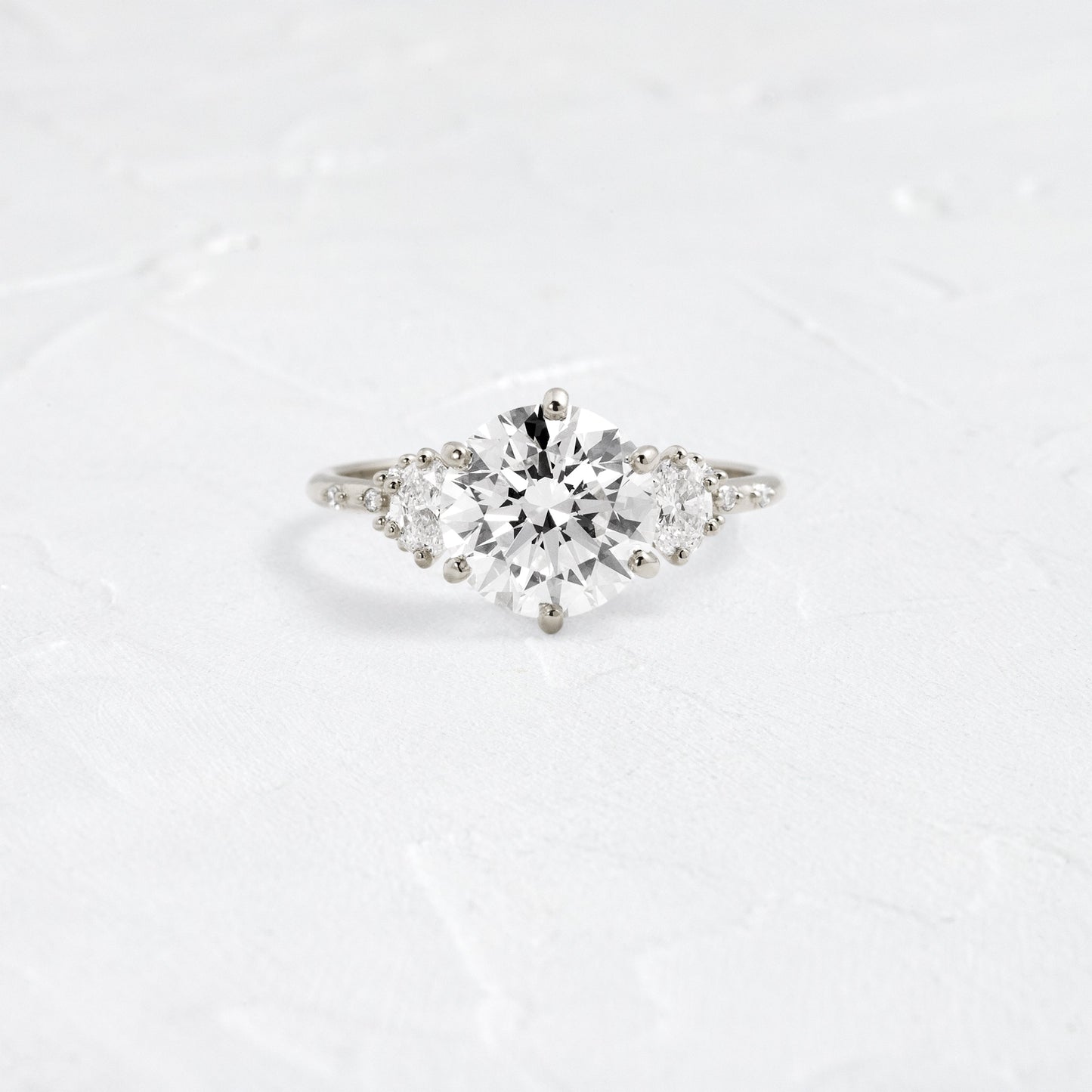 Cluster-Round Lab Grown Diamond Engagement Ring