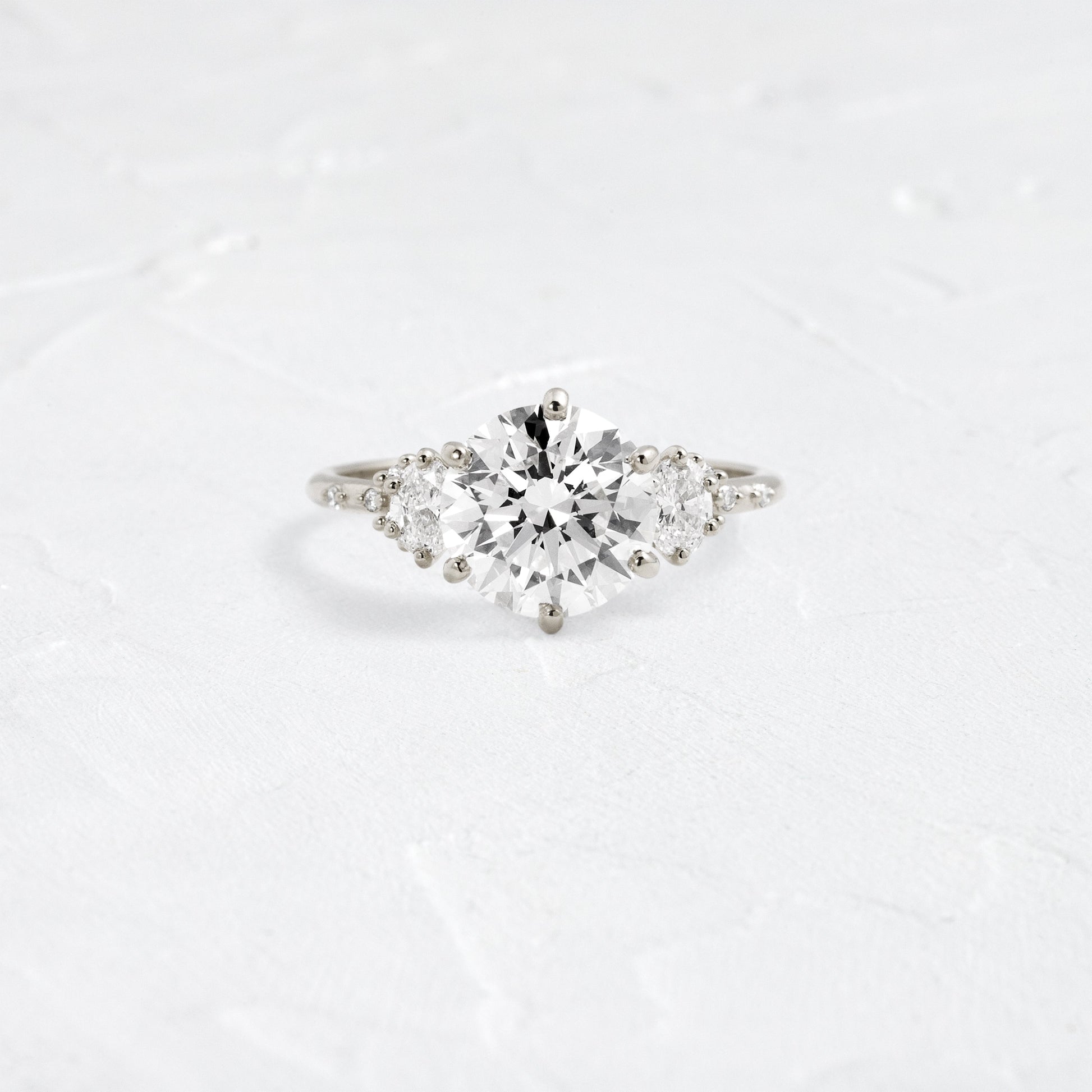 Cluster-Round Lab Grown Diamond Engagement Ring