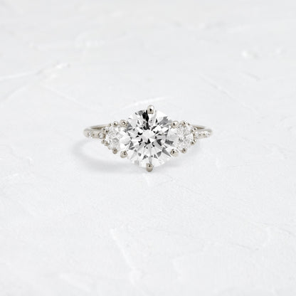 Cluster-Round Lab Grown Diamond Engagement Ring