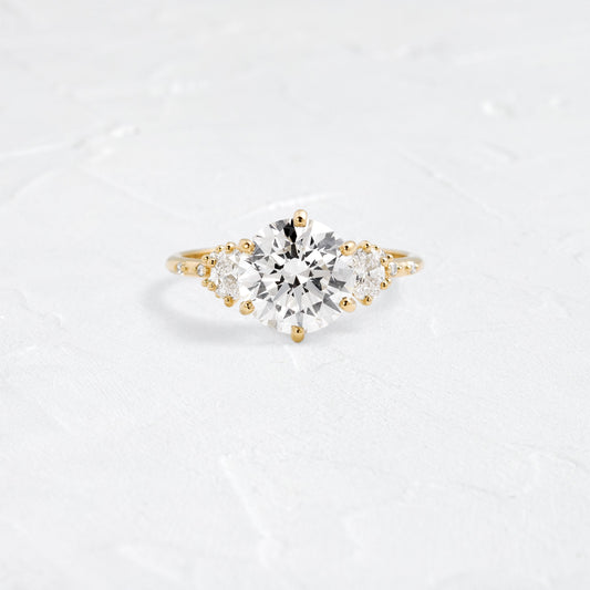 Cluster-Round Lab Grown Diamond Engagement Ring