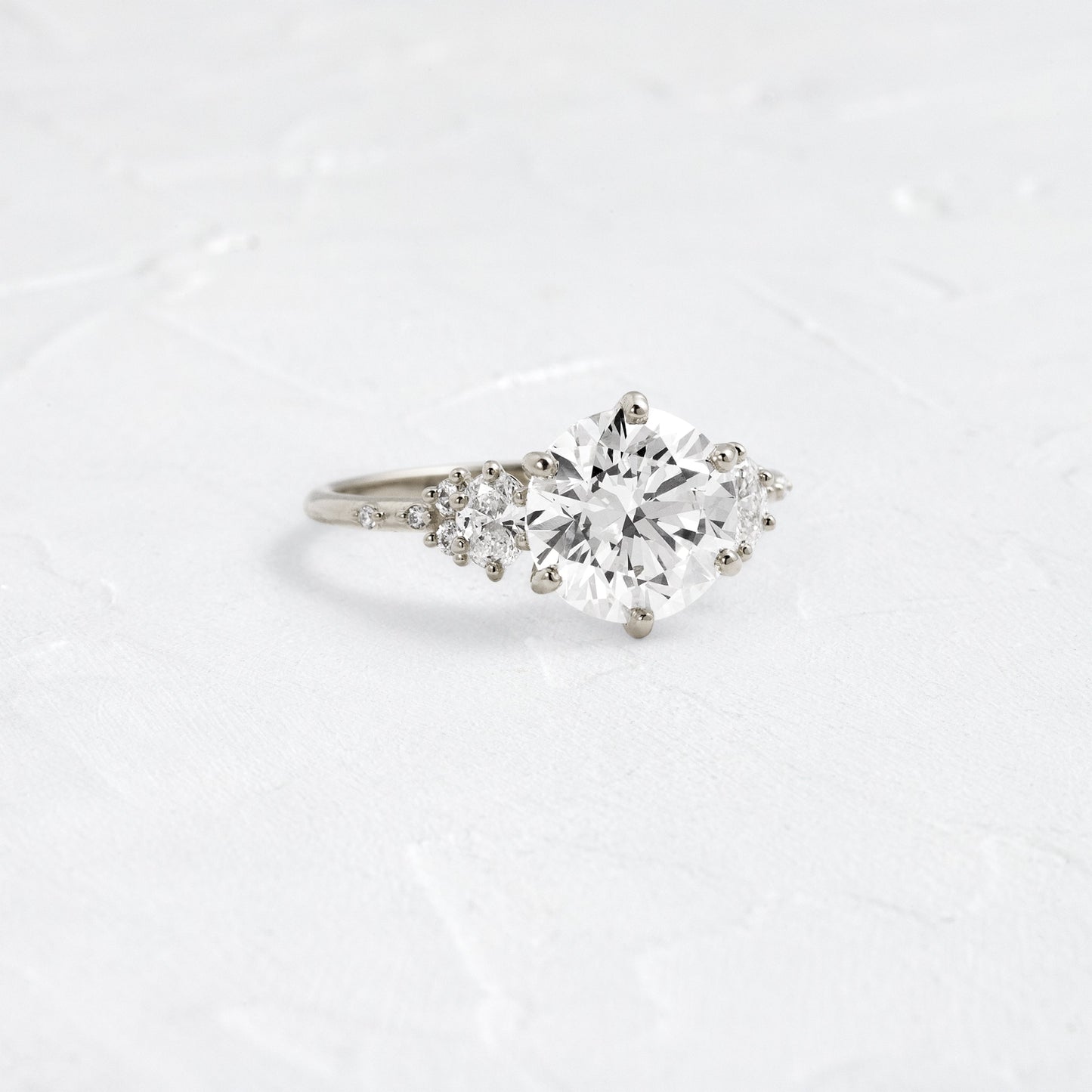 Cluster-Round Lab Grown Diamond Engagement Ring