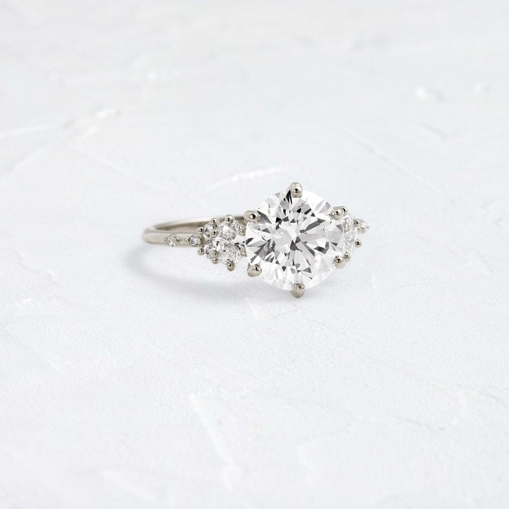 Cluster-Round Lab Grown Diamond Engagement Ring