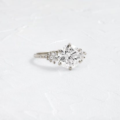 Cluster-Round Lab Grown Diamond Engagement Ring
