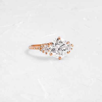 Cluster-Round Lab Grown Diamond Engagement Ring