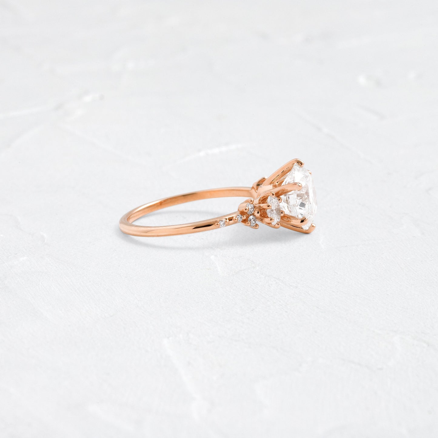 Cluster-Round Lab Grown Diamond Engagement Ring