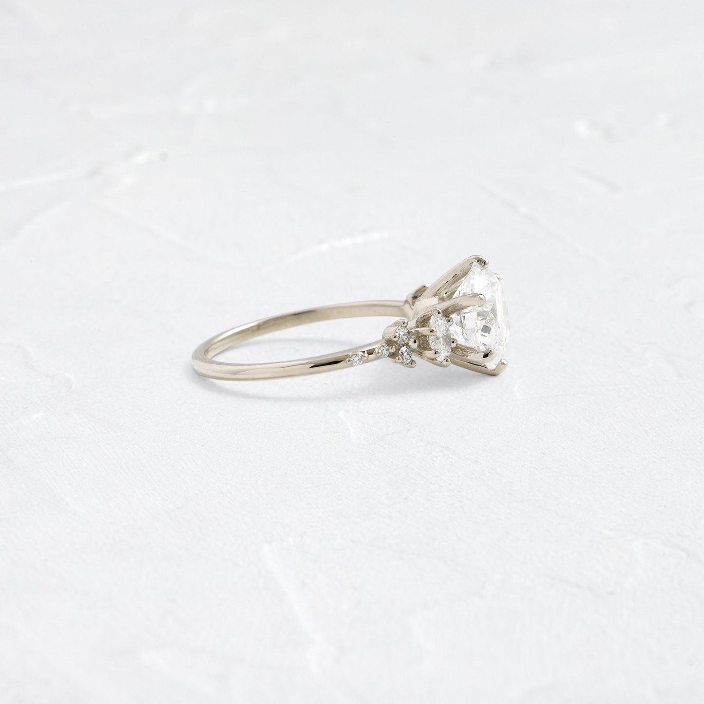 Cluster-Round Lab Grown Diamond Engagement Ring