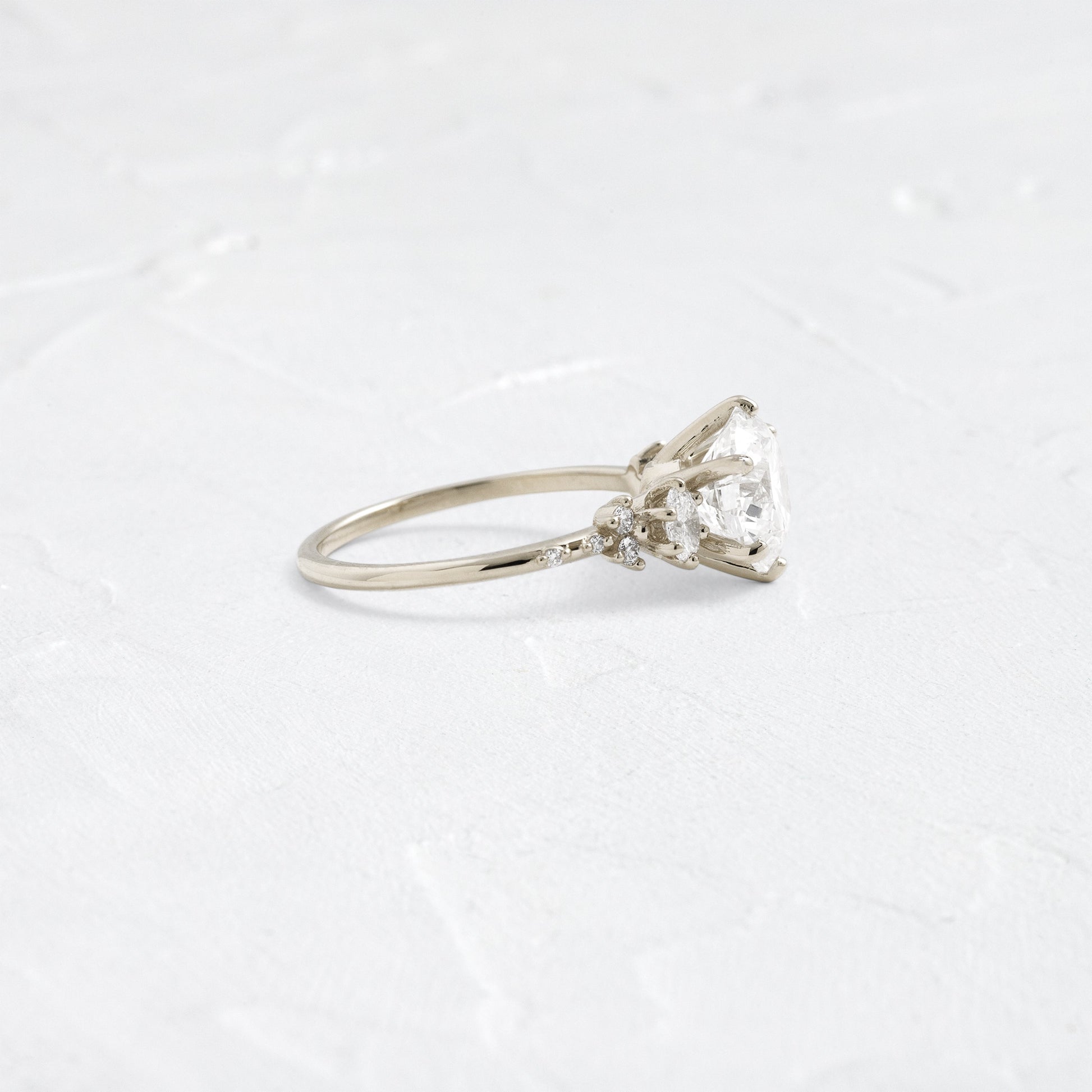 Cluster-Round Lab Grown Diamond Engagement Ring