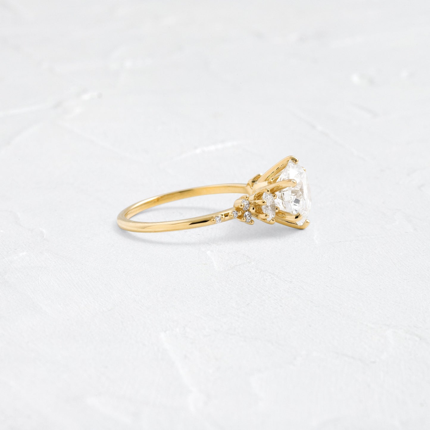 Cluster-Round Lab Grown Diamond Engagement Ring