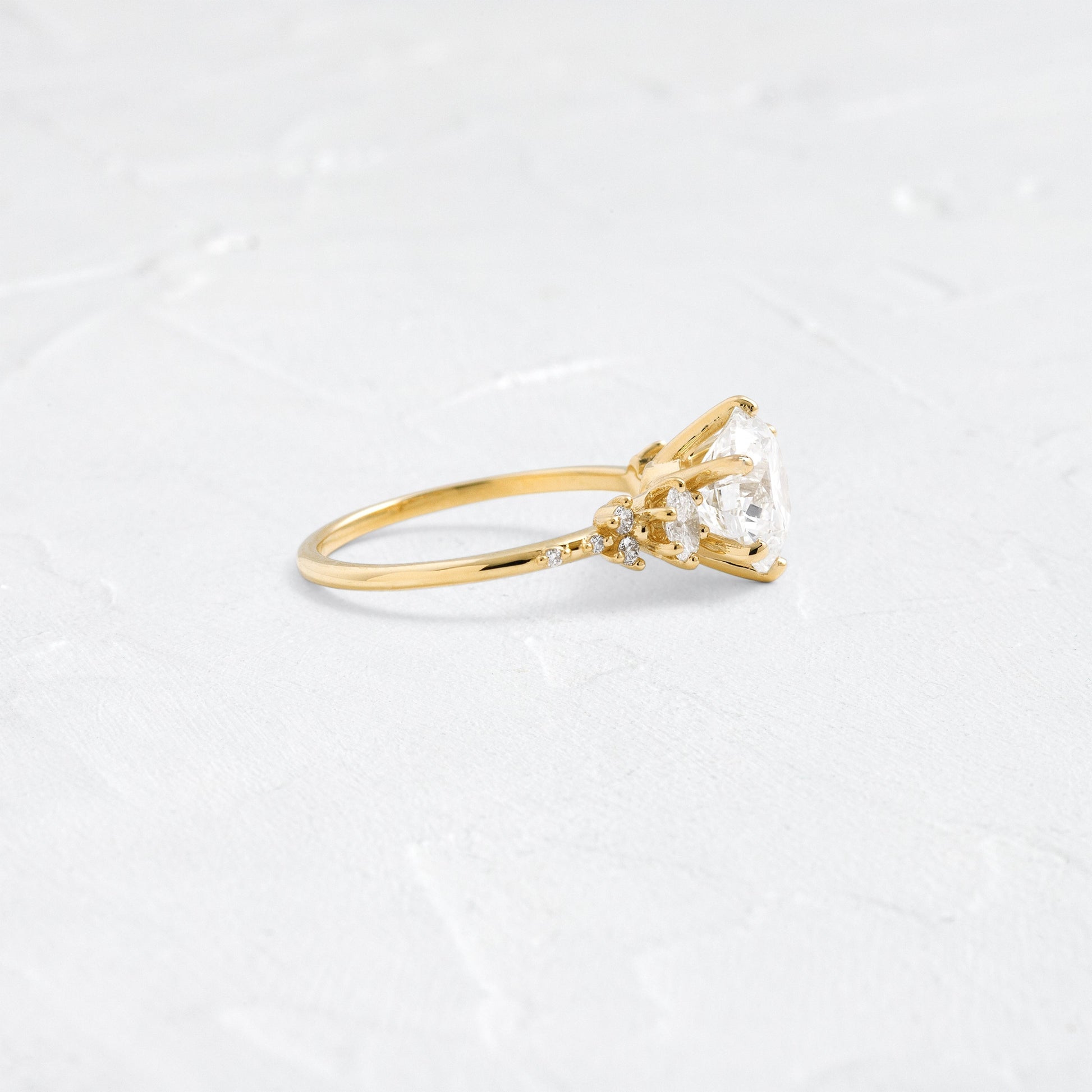 Cluster-Round Lab Grown Diamond Engagement Ring