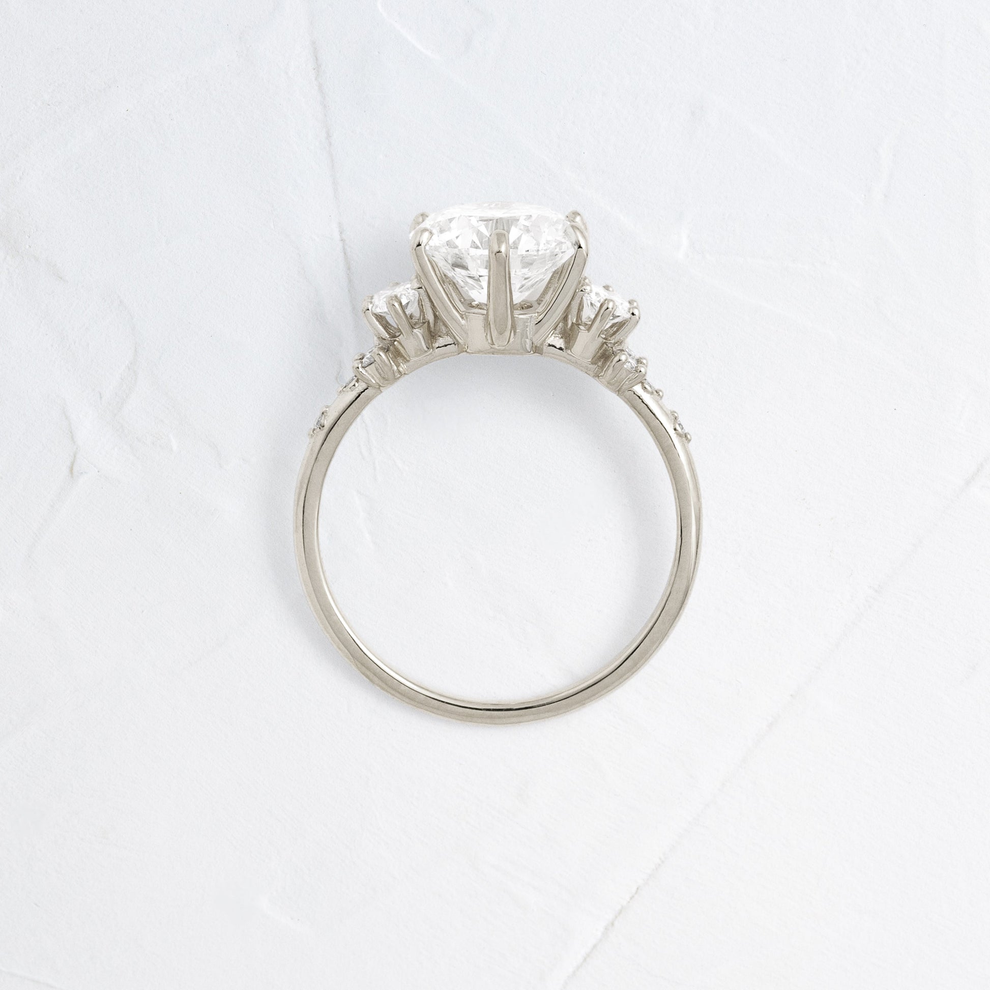 Cluster-Round Lab Grown Diamond Engagement Ring