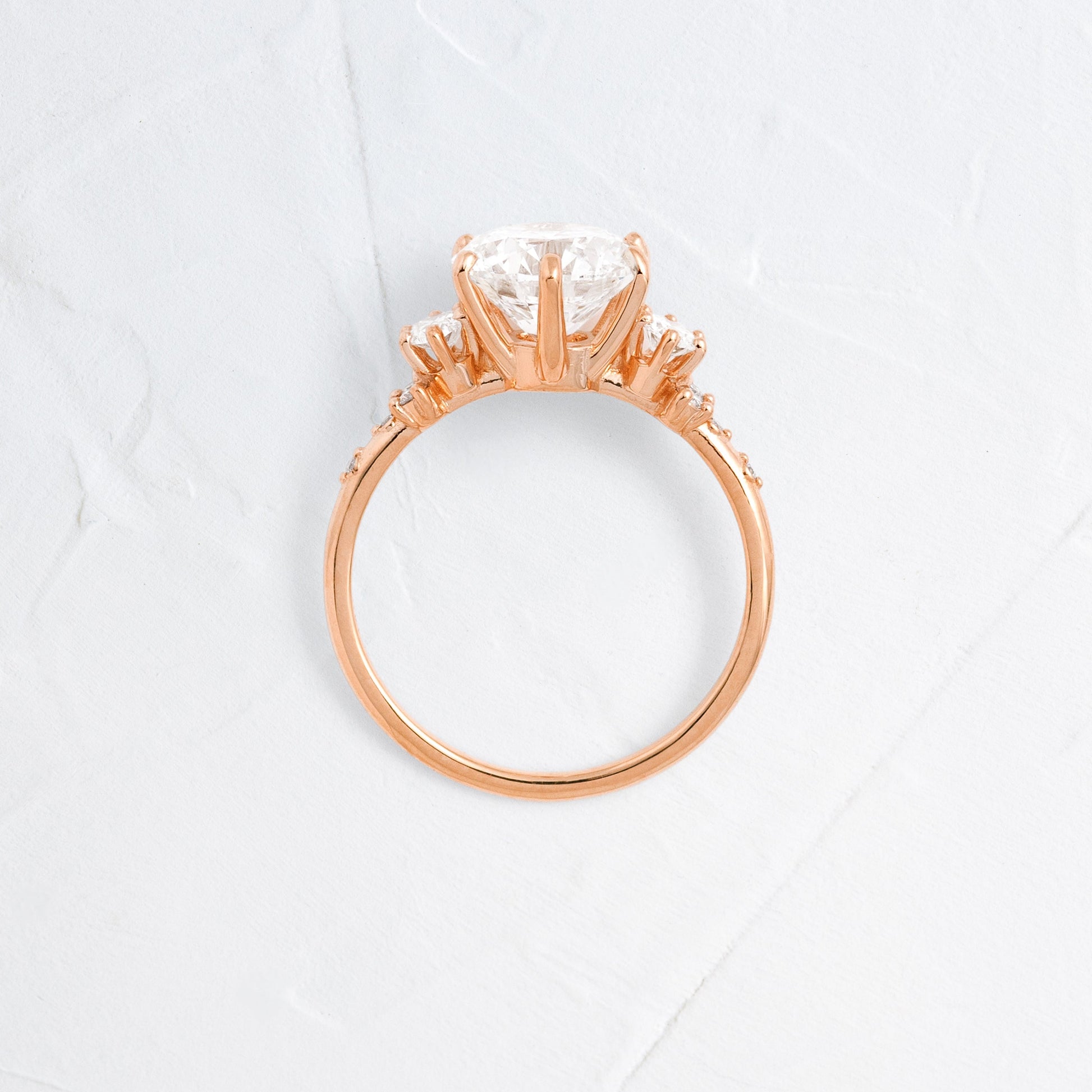Cluster-Round Lab Grown Diamond Engagement Ring