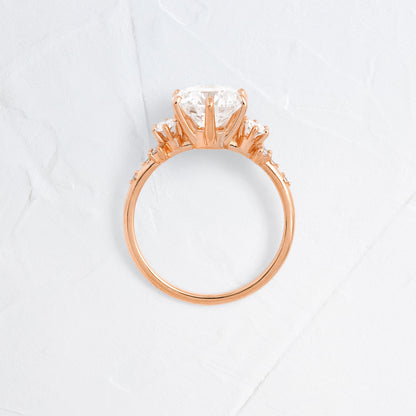 Cluster-Round Lab Grown Diamond Engagement Ring