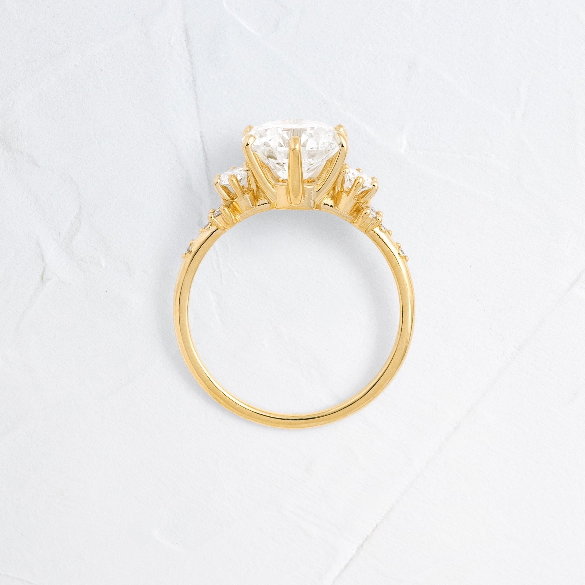Cluster-Round Lab Grown Diamond Engagement Ring