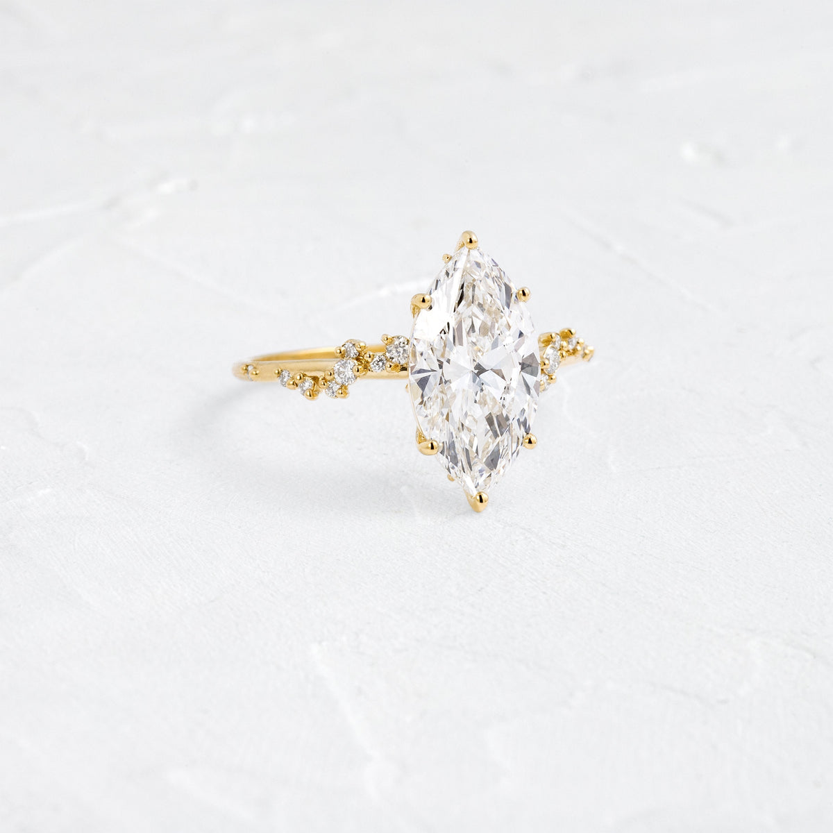 Cluster-Marquise Lab Grown Diamond Engagement Ring
