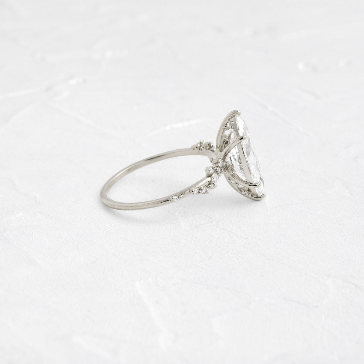 Cluster-Marquise Lab Grown Diamond Engagement Ring