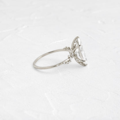 Cluster-Marquise Lab Grown Diamond Engagement Ring