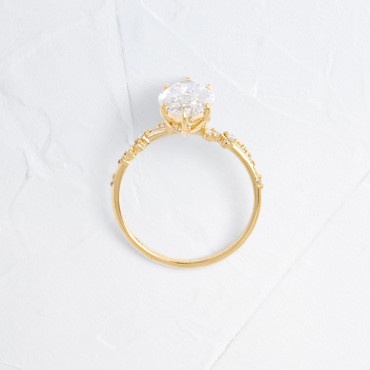 Cluster-Marquise Lab Grown Diamond Engagement Ring