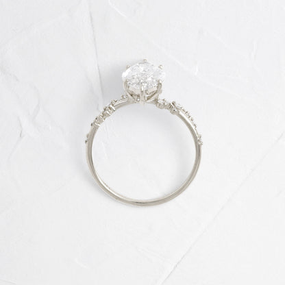 Cluster-Marquise Lab Grown Diamond Engagement Ring