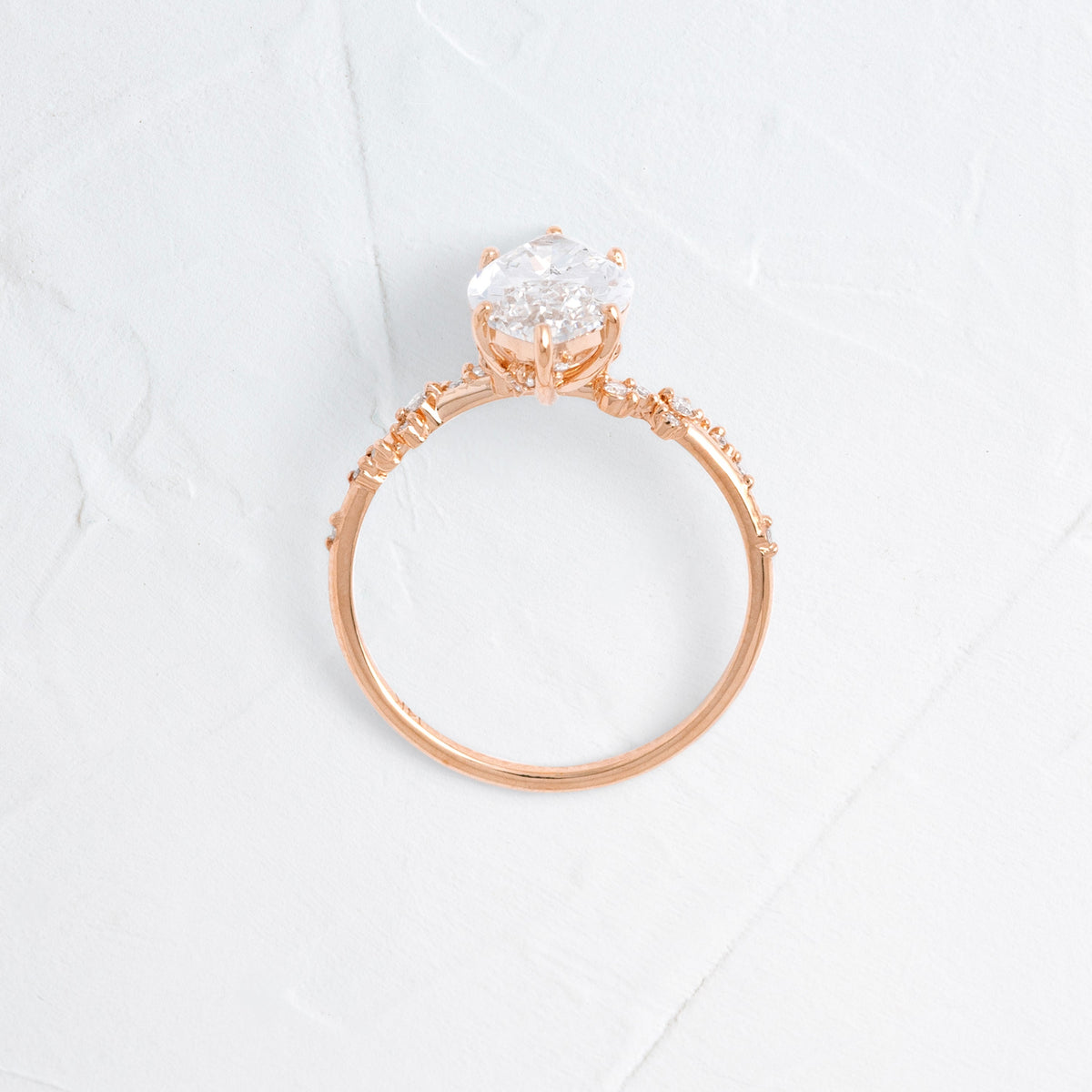 Cluster-Marquise Lab Grown Diamond Engagement Ring