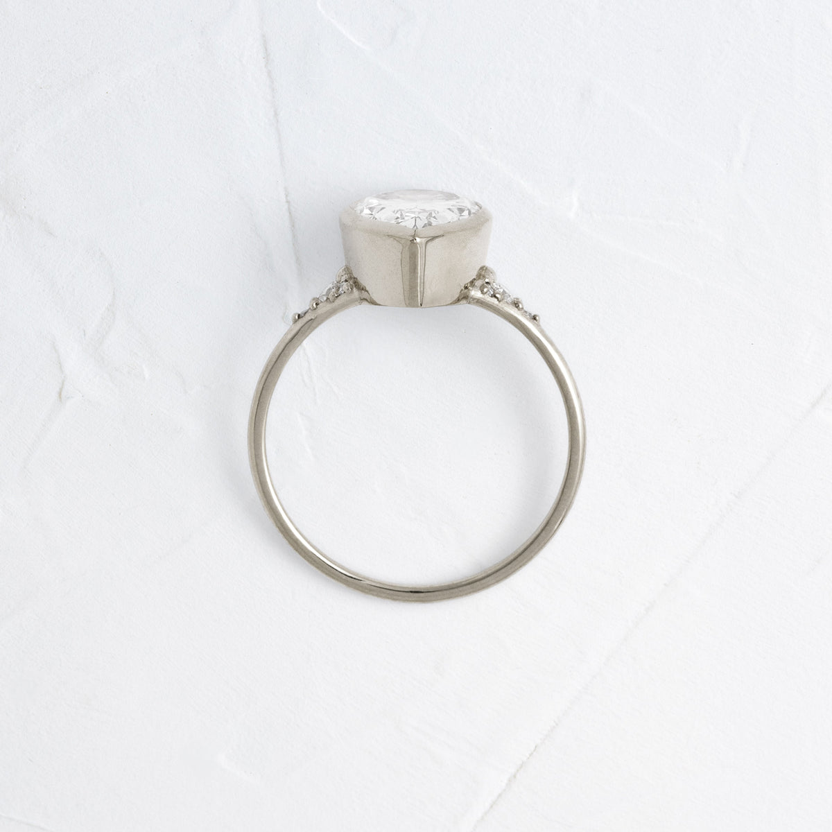 Bezel & Cluster Style-Pear Lab Grown Diamond Engagement Ring