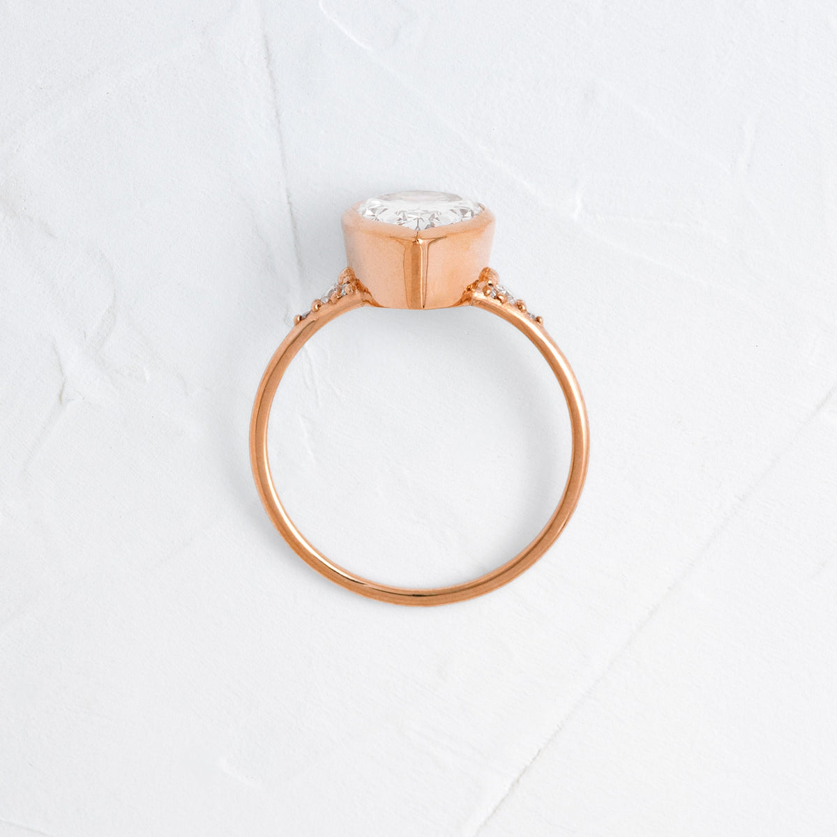Bezel & Cluster Style-Pear Lab Grown Diamond Engagement Ring