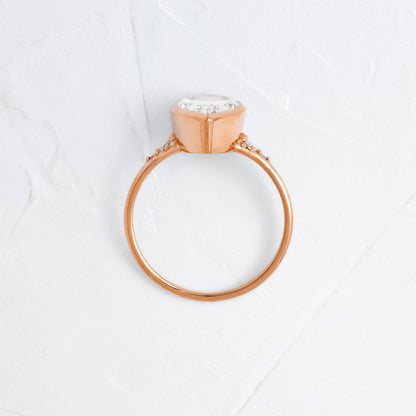 Bezel & Cluster Style-Pear Lab Grown Diamond Engagement Ring