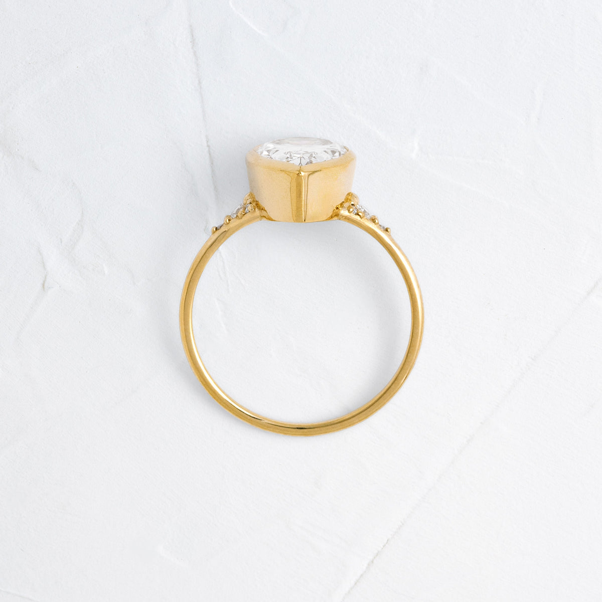 Bezel & Cluster Style-Pear Lab Grown Diamond Engagement Ring