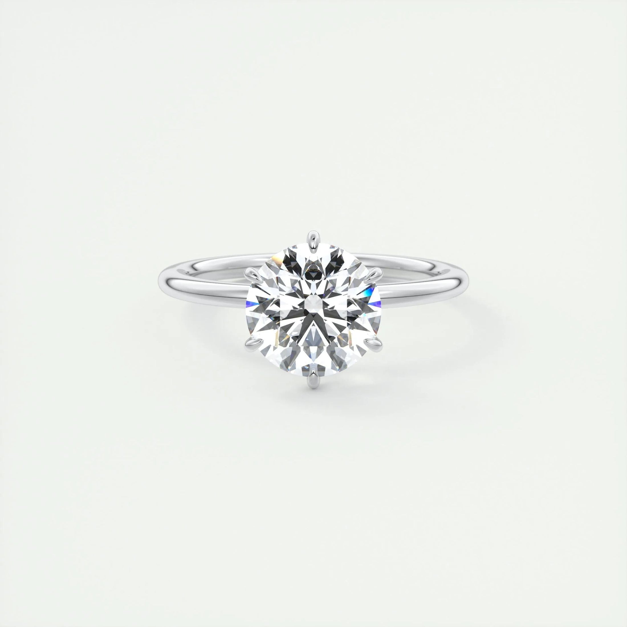 2.0 CT Round Lab Grown Diamond Solitaire Engagement Ring