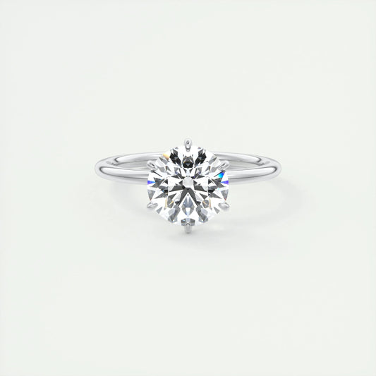 2.0 CT Round Lab Grown Diamond Solitaire Engagement Ring