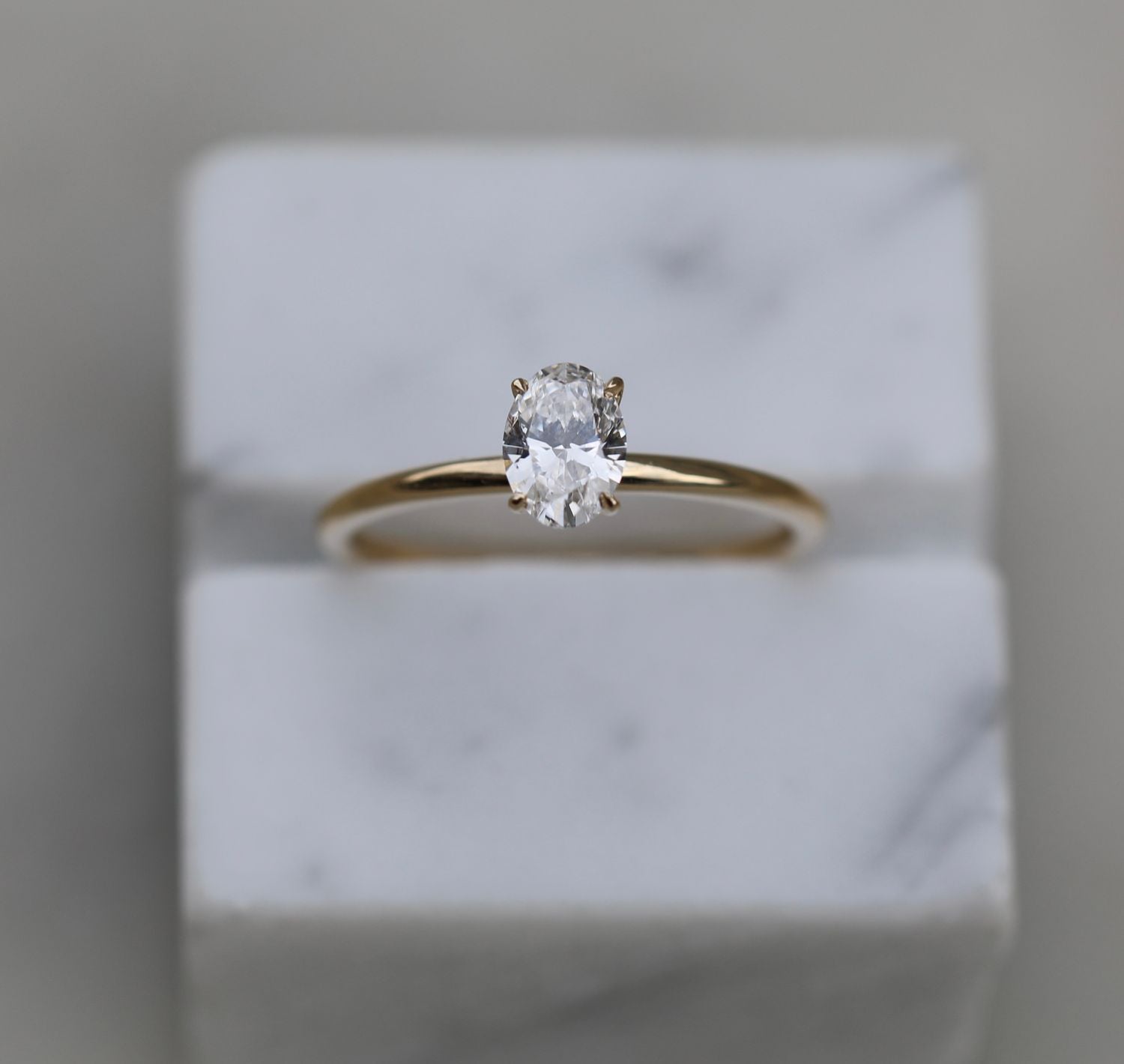 0.50 CT Oval Lab-Grown Diamond Solitaire Engagement Ring