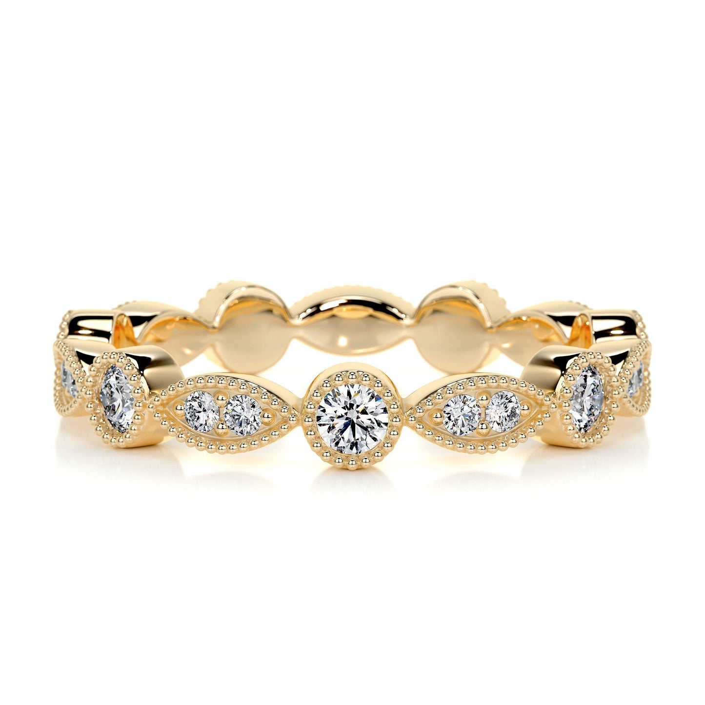 0.5 CT Round Full Eternity CVD EF/VVS Diamond Wedding Band 10