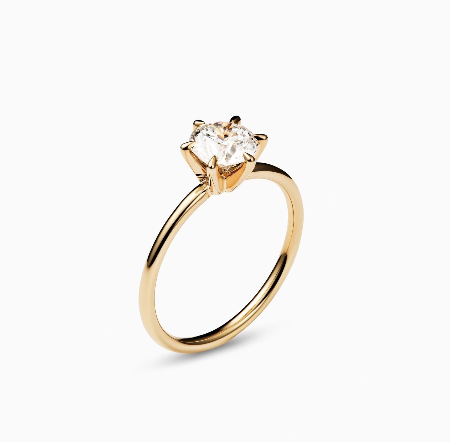 1.0 CT Round Lab-Grown Diamond Solitaire Ring in Classic Gold Setting 2
