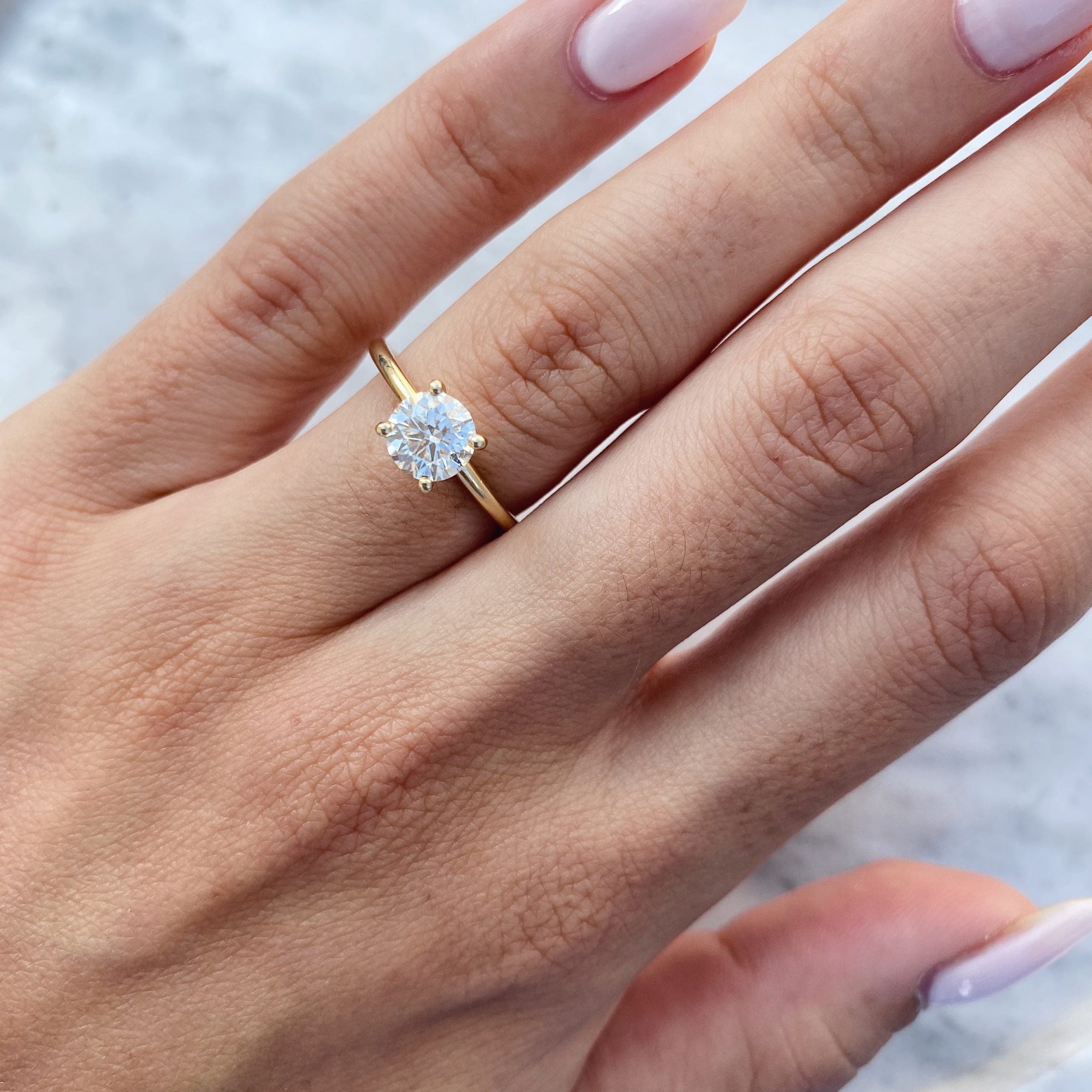 1.15 CT Round Lab-Grown Diamond Hidden Halo Engagement Ring