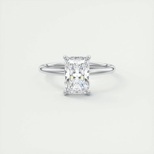 2.0 CT Radiant Cut Lab Grown Diamond Solitaire Engagement Ring