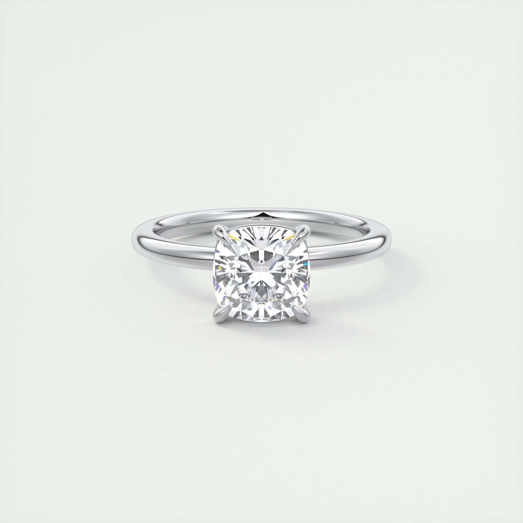 Radiant 2.0 CT Cushion Cut Lab Grown Diamond Solitaire Engagement Ring