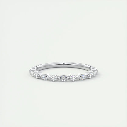 0.32 CT Marquise & Round Multi Stones CVD EF/VVS Diamond Wedding Band 1